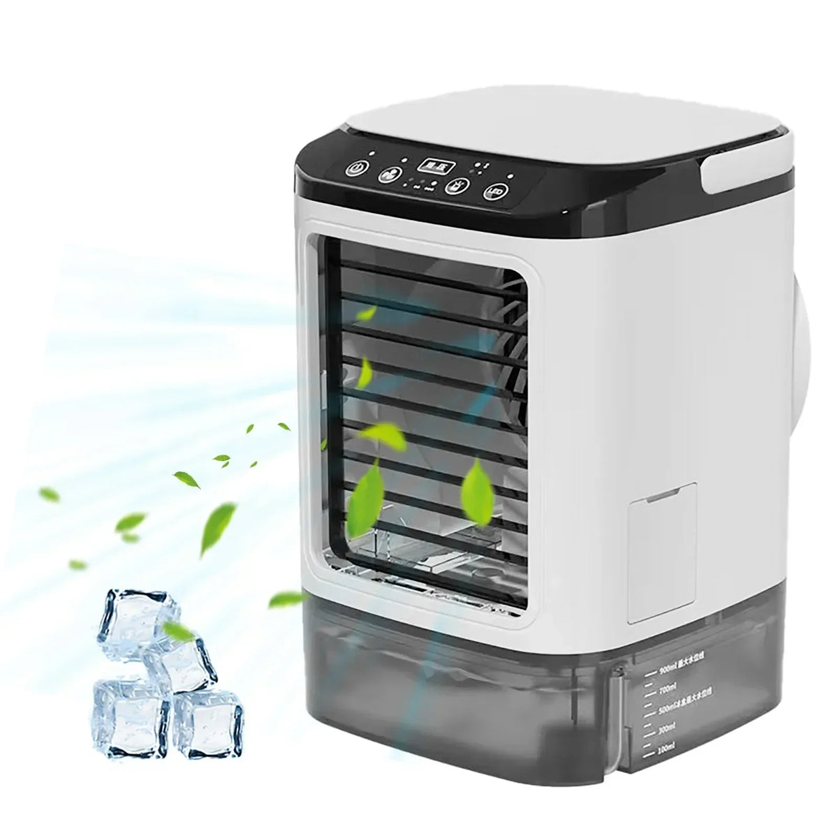 Portable Air Cooler with Water Mist 900ml – 3 Speeds, 7-Color LED Ambient Light for Home, Office or Bedroom | Sansoti