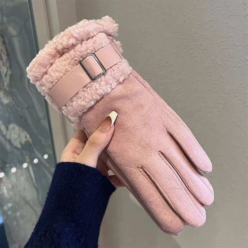 Fleece Dameshandschoenen Touchscreen Winter Winddicht Warm Sporthandschoenen voor Buitenactiviteiten Fietsen | Sansoti