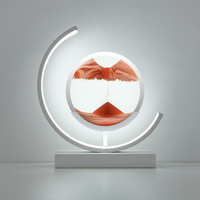 Lampe de table LED acrylique pivotante paysage de sable noir salon chambre lampe d'ambiance lampe de chevet lampe décorative | Sansoti