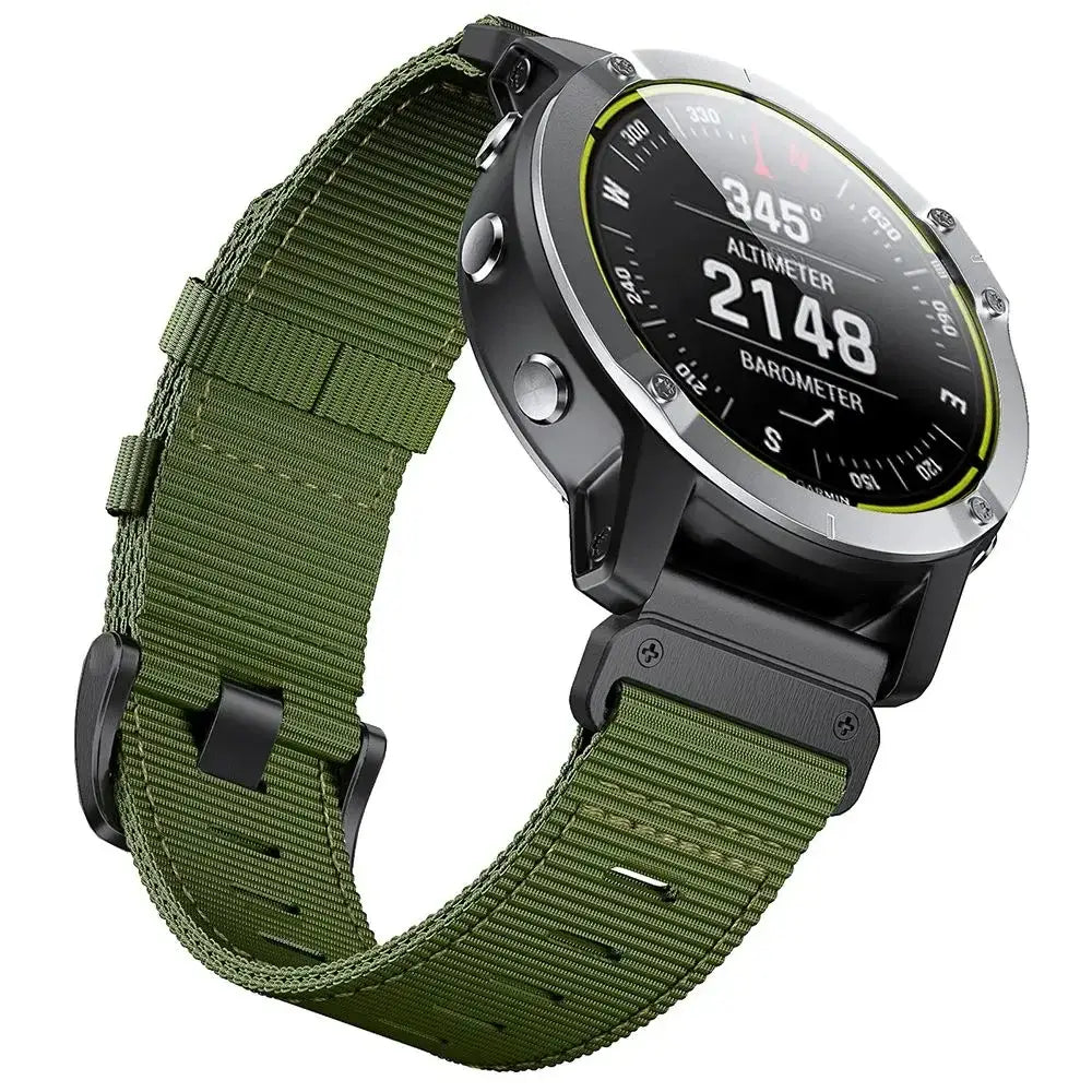 Tactical Nylon Watchband QuickFit 22mm 26mm Smartwatch Replacement Sports Outdoor Wristband Breathable Comfortable | Sansoti