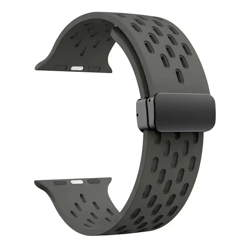 Breathable Magnetic Silicone Smartwatch Band 38-49mm Adjustable Wristband for Sports Active Daily Use | Sansoti