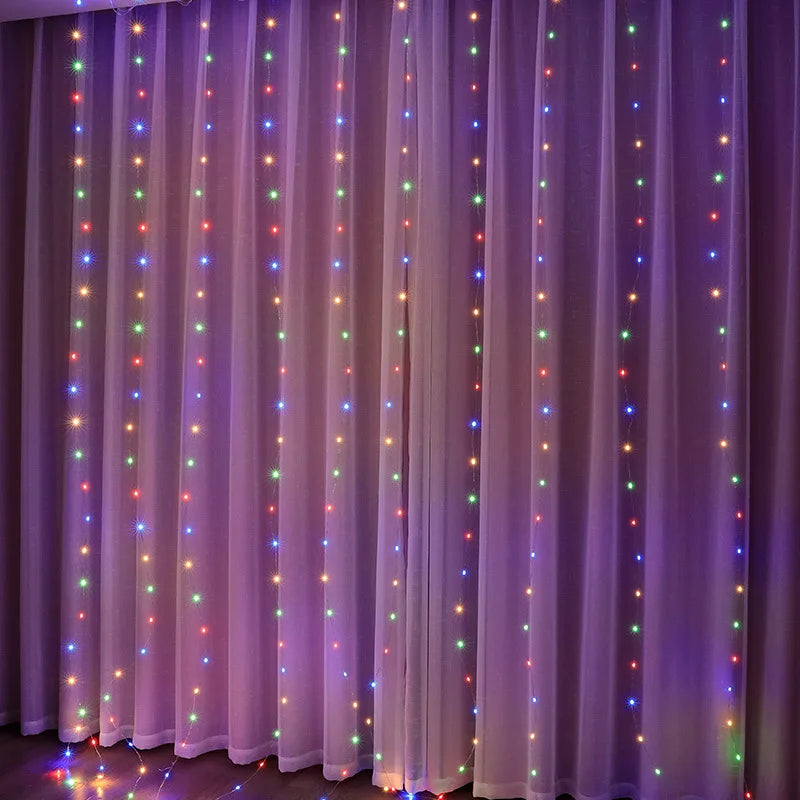USB Gordijn Lichtslinger 3-6 Meter LED Verlichting met Afstandsbediening 8 Modi Warm Wit Sfeerlicht Decoratie | Sansoti