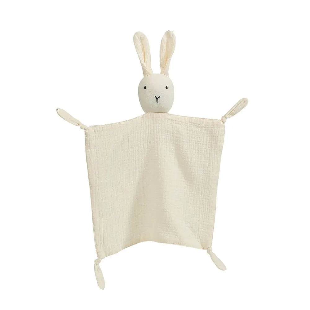 Doudou en coton avec tête d’animal pour bébé | Aide au sommeil douce pour nouveau-nés, cadeau de naissance, doudou réconfortant, jouet | Sansoti