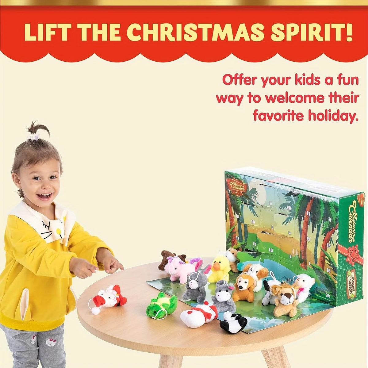 Adventskalender met 24 Mini Knuffeldieren Kerstmis Aftellen Interactief Speelgoed Kerst Surprise Kinderen | Sansoti