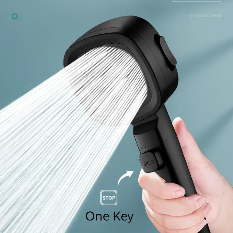 Handdouche 3 Standen Waterbesparend ABS Verstelbaar Stopknop Massage Eco Douchekop Badkamer Wellness | Sansoti