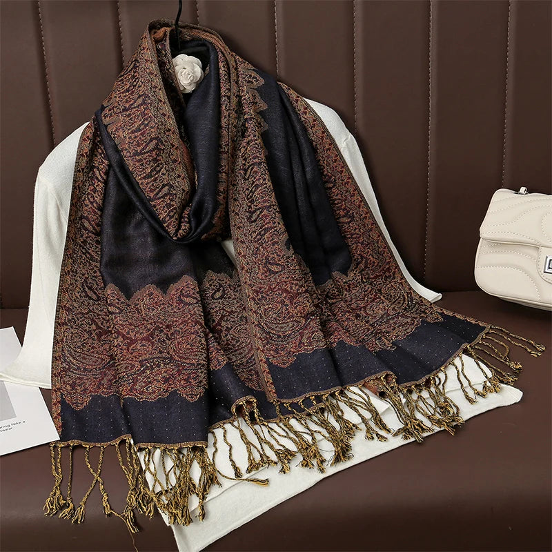 Pashmina Omslagdoek Kasjmier-look Dames 70x190cm Zachte Wintersjaal Vier Seizoenen Warm Foulard Elegante Sjaal | Sansoti