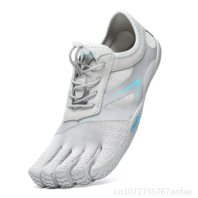 Unisex-Multisport-Barfußschuhe aus Mesh in Schwarz, Grau und Blau für Gymnastik, Wandern, Fitness und Wasseraktivitäten | Sansoti