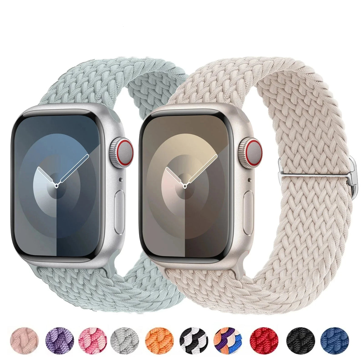 Bracelet de smartwatch élastique tressé en nylon, 38 à 49 mm, réglable et respirant, bracelet de sport pour Apple Watch | Sansoti