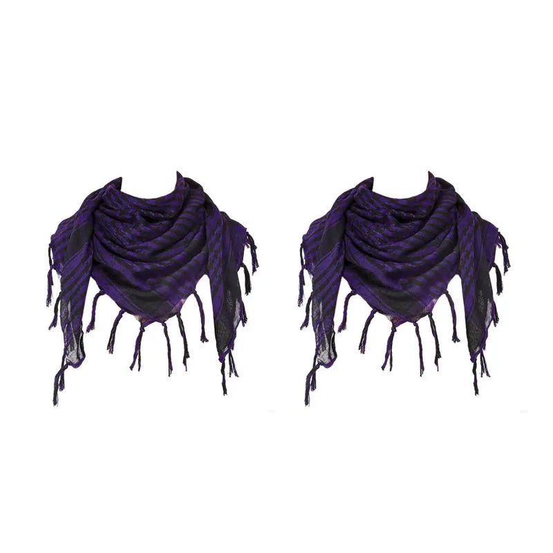 Bufanda de punto tradicional 100x100 cm con flecos para hombre y mujer, cálida y cómoda, de tejido suave para el invierno | Sansoti