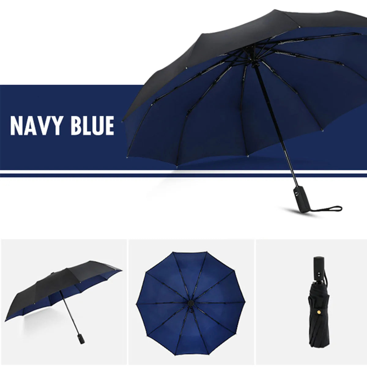 Automatic Storm-Resistant Double-Layer Windproof Folding Rain Umbrella for Adults, Everyday Use | Sansoti