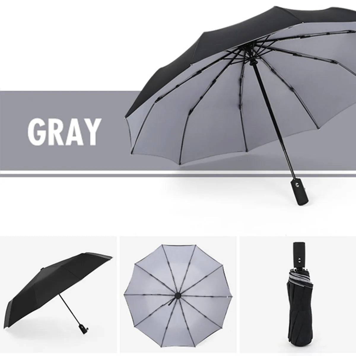 Automatic Storm-Resistant Double-Layer Windproof Folding Rain Umbrella for Adults, Everyday Use | Sansoti