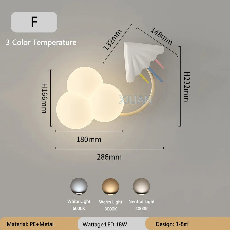 Kinderkamer Wandlamp met Sterren, Regenboog en Vliegtuig – Creatieve LED Verlichting voor Babykamer en Speelkamer | Sansoti