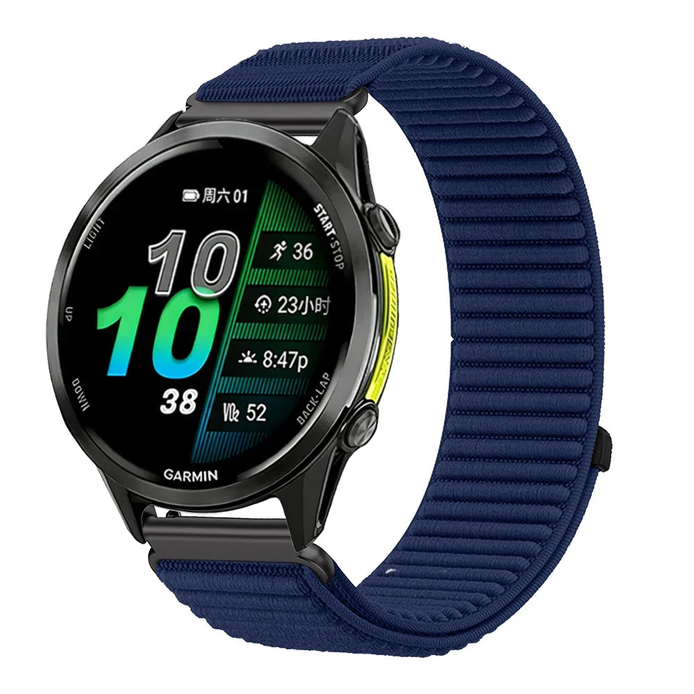 Ademend en verstelbaar nylon smartwatch-bandje van 21 cm voor sporthorloges, 20 mm en 22 mm, unisex polsband | Sansoti