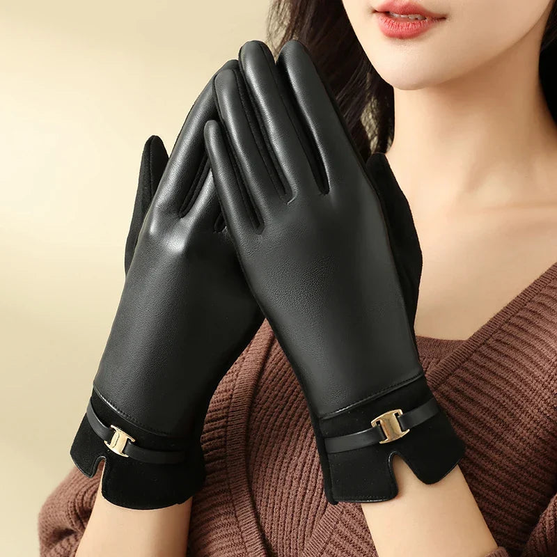 Touchscreen Winterhandschoenen Dames Fleecevoering Waterdicht Fietshandschoenen Warme Sporthandschoenen | Sansoti