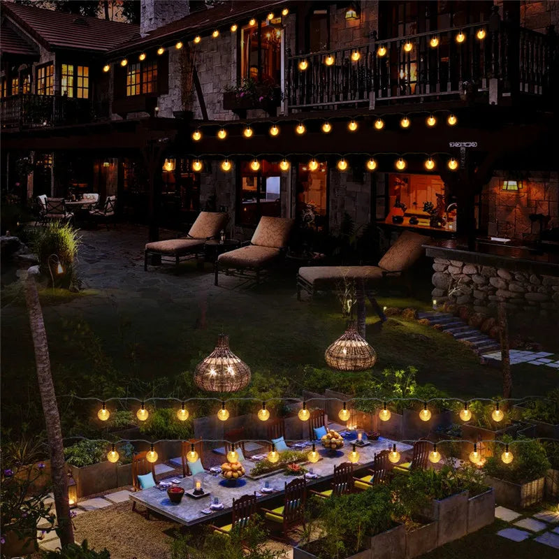 Solar-Powered Twinkling Garden Lighting 10 Meters LED String Waterproof IP65 Outdoor Lighting Ambient Lamps for Garden Terrace and Balcony | Sansoti