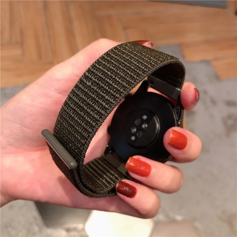 Nylon Sport Strap for Smartwatch 20mm 22mm Breathable Lightweight Loop Wristband Adjustable Training Fitness | Sansoti
