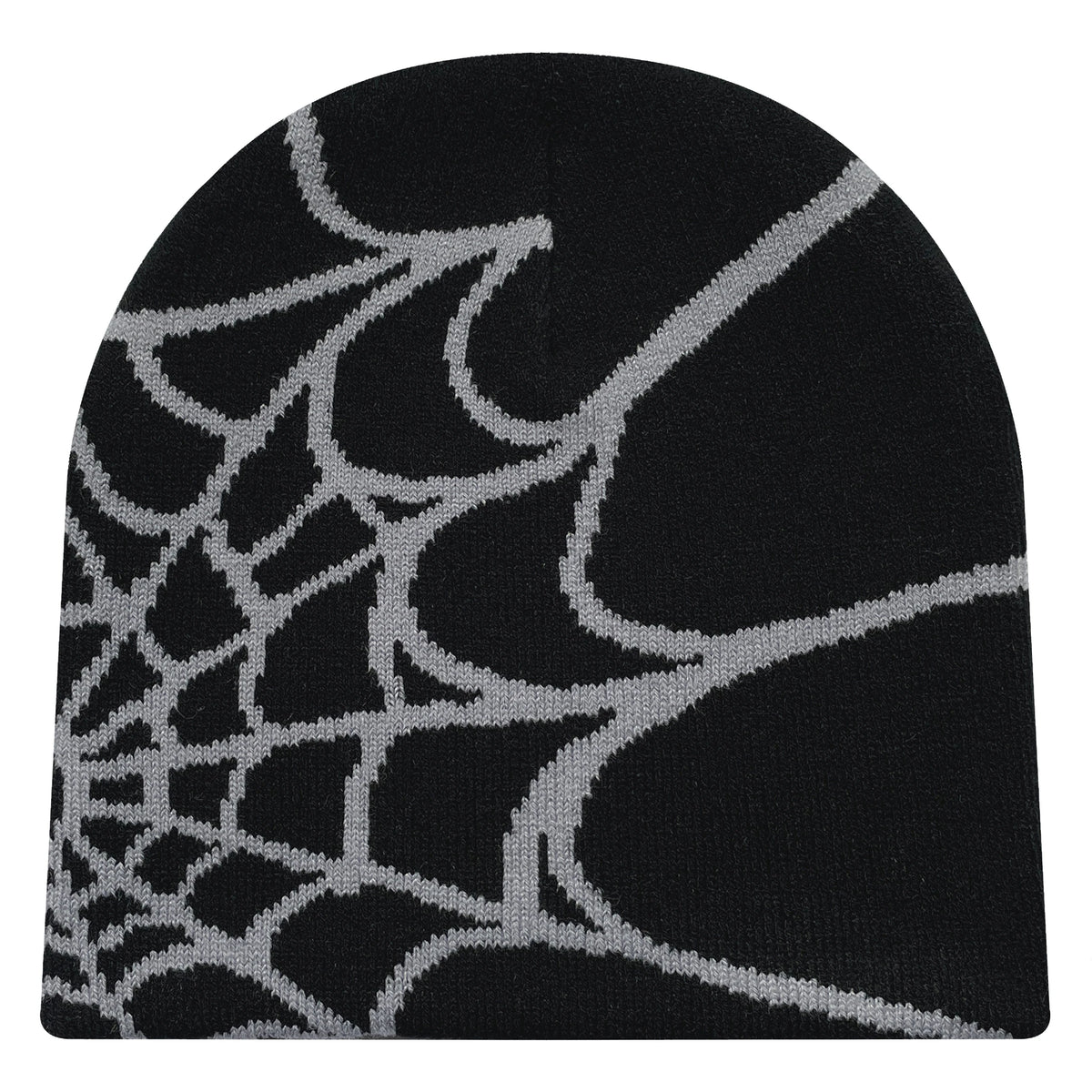 Knitted Beanie with Spiderweb Pattern Unisex Winter Hat Warm Acrylic Outdoor Sports Headwear Beanie Fashion Accessory | Sansoti
