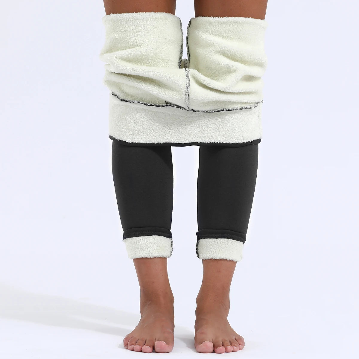 Thermische Fleecebroek Dames Hoge Taille Zwart Grijs Blauw Winterkleding Warm Geïsoleerd Thermisch Ondergoed | Sansoti