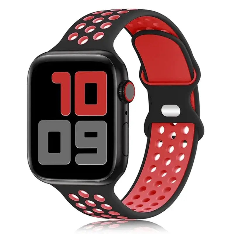 Silikonowy pasek do smartwatcha – oddychający pasek sportowy w dwóch kolorach do zegarków 38mm–49mm, unisex | Sansoti
