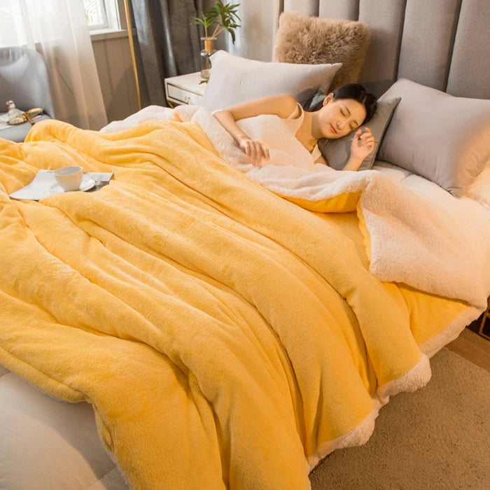 Wool Plaid Blanket | Warm & Soft | Double-Sided | For Bed, Sofa & Winter