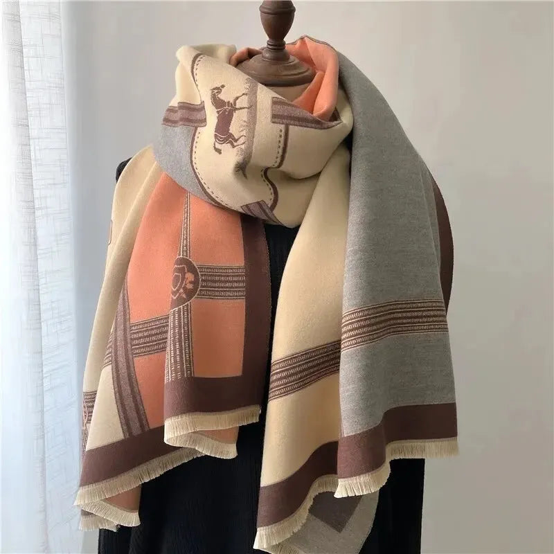 Kasjmieren Sjaal 180x65cm Winterwrap Omslagdoek Zachte Warmhouder Elegante Halsaccessoire Luxe Stola | Sansoti