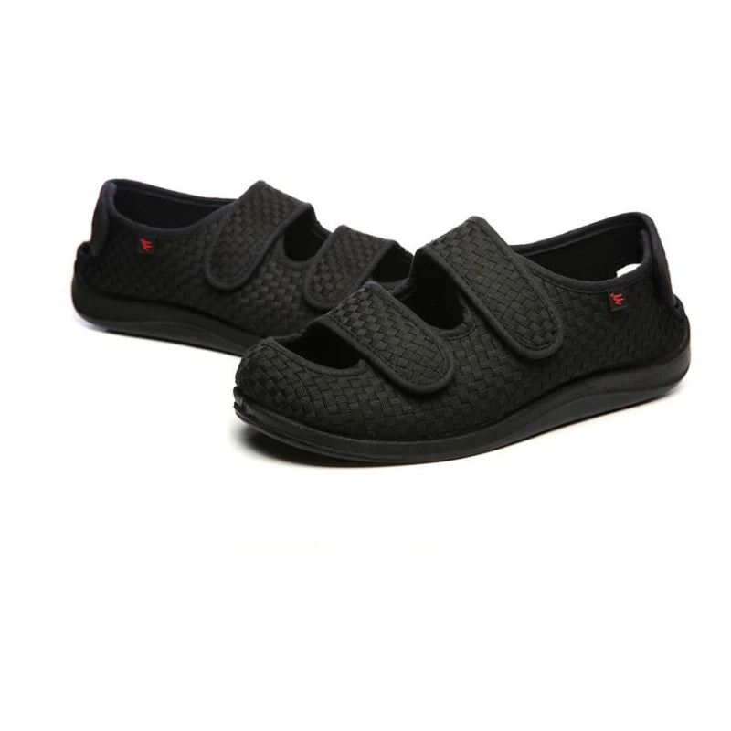 Adjustable Sandals with Hook-and-Loop Fastening, Breathable Mesh, Black, Brown, Blue, Casual Summer Footwear, Comfortable | Sansoti