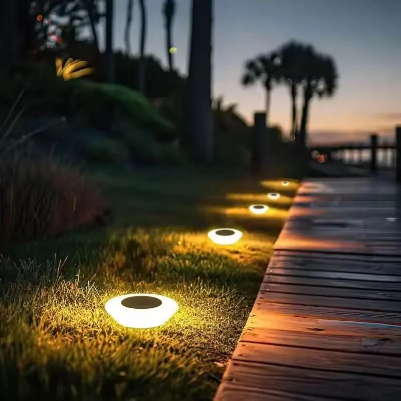 Solar Garden Lighting 4-Piece Set for Paths and Borders Weatherproof LED Outdoor Lamps Automatic Day-Night Sensor Black | Sansoti