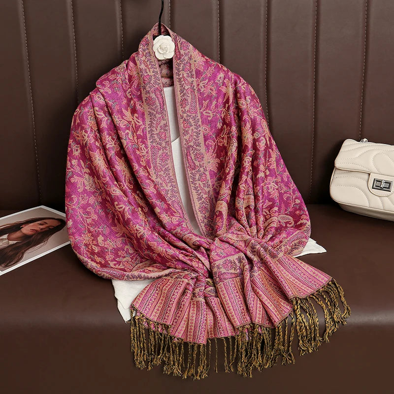 Pashmina Omslagdoek Kasjmier-look Dames 70x190cm Zachte Wintersjaal Vier Seizoenen Warm Foulard Elegante Sjaal | Sansoti