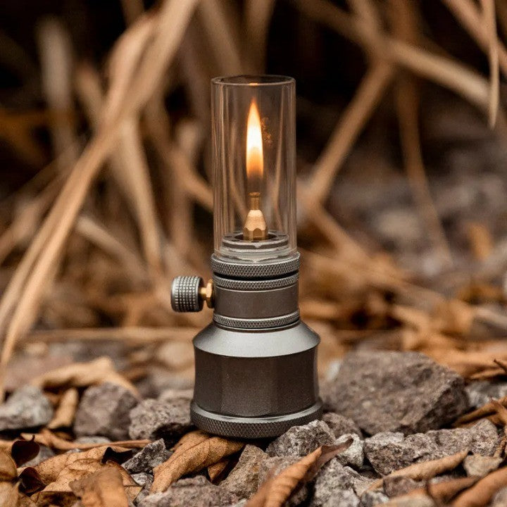 Vintage Butane Camping Lamp with Adjustable Flame – Compact Outdoor Light for Hikers and Adventurers | Sansoti