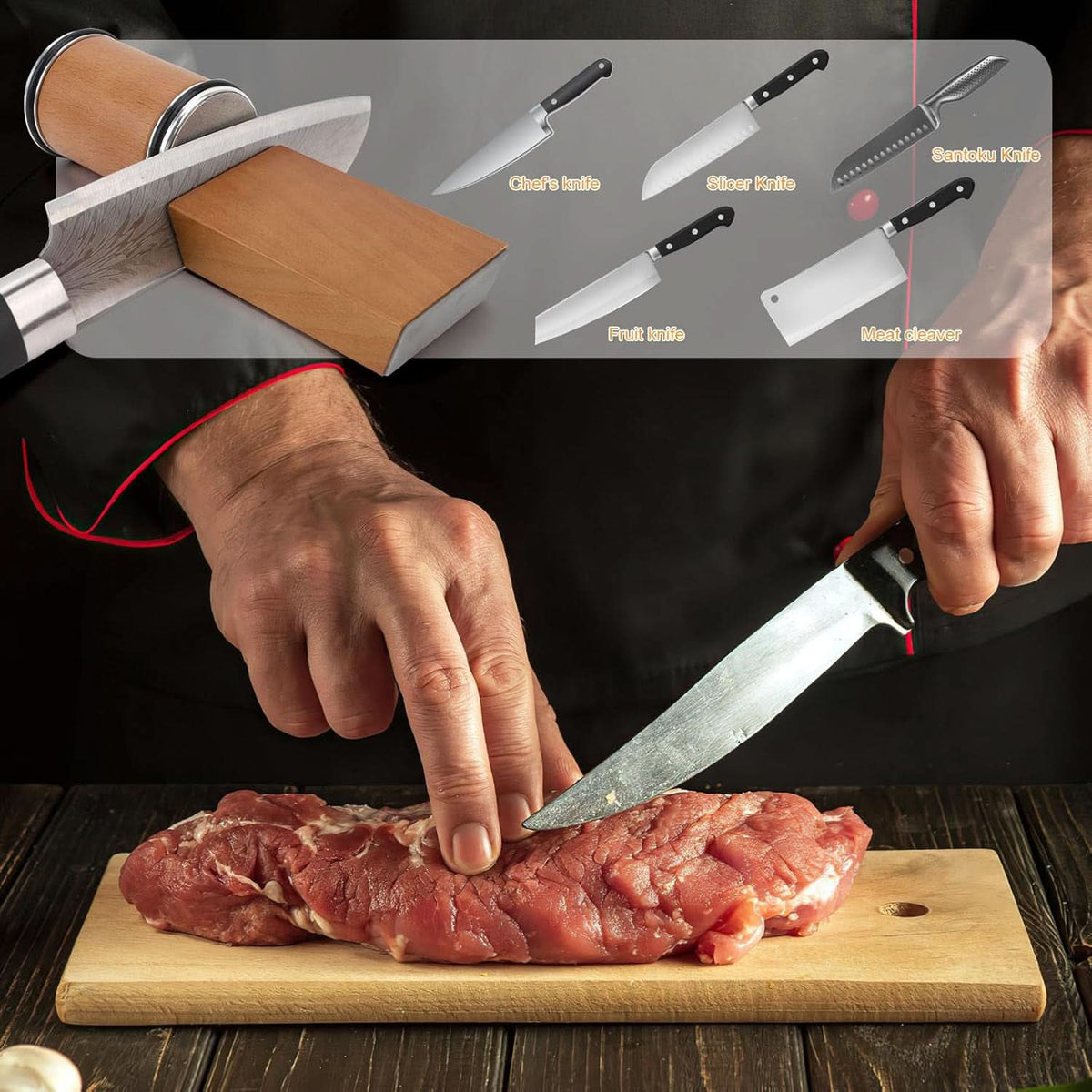 Professional Knife Sharpener with Diamond Sharpening Roller – For Precise and Sharp Results | Sansoti