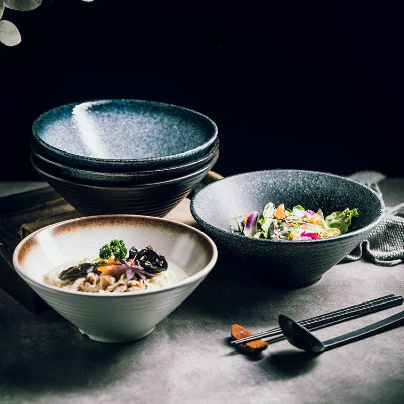 Ceramic ramen bowl 18 cm Japanese design soup bowl noodle bowl rice bowl tableware kitchen handmade | Sansoti
