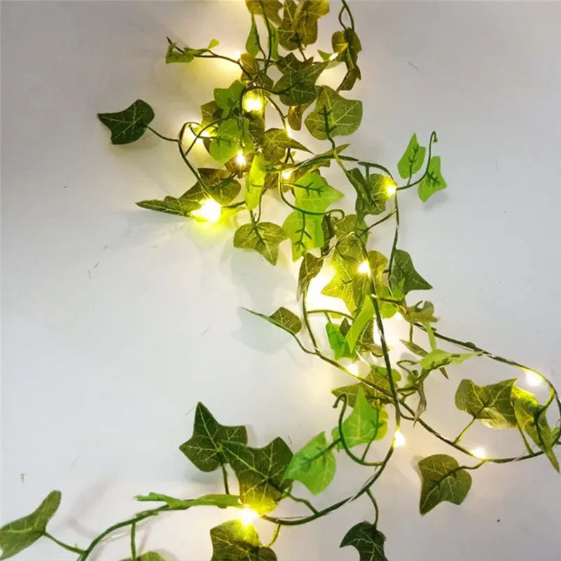 LED Lichtslinger Kunstbladeren 2-10m Groene Ranken Batterij Sfeerverlichting Decoratieve Slinger Binnen Buiten | Sansoti