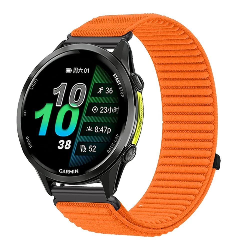 Ademend en verstelbaar nylon smartwatch-bandje van 21 cm voor sporthorloges, 20 mm en 22 mm, unisex polsband | Sansoti