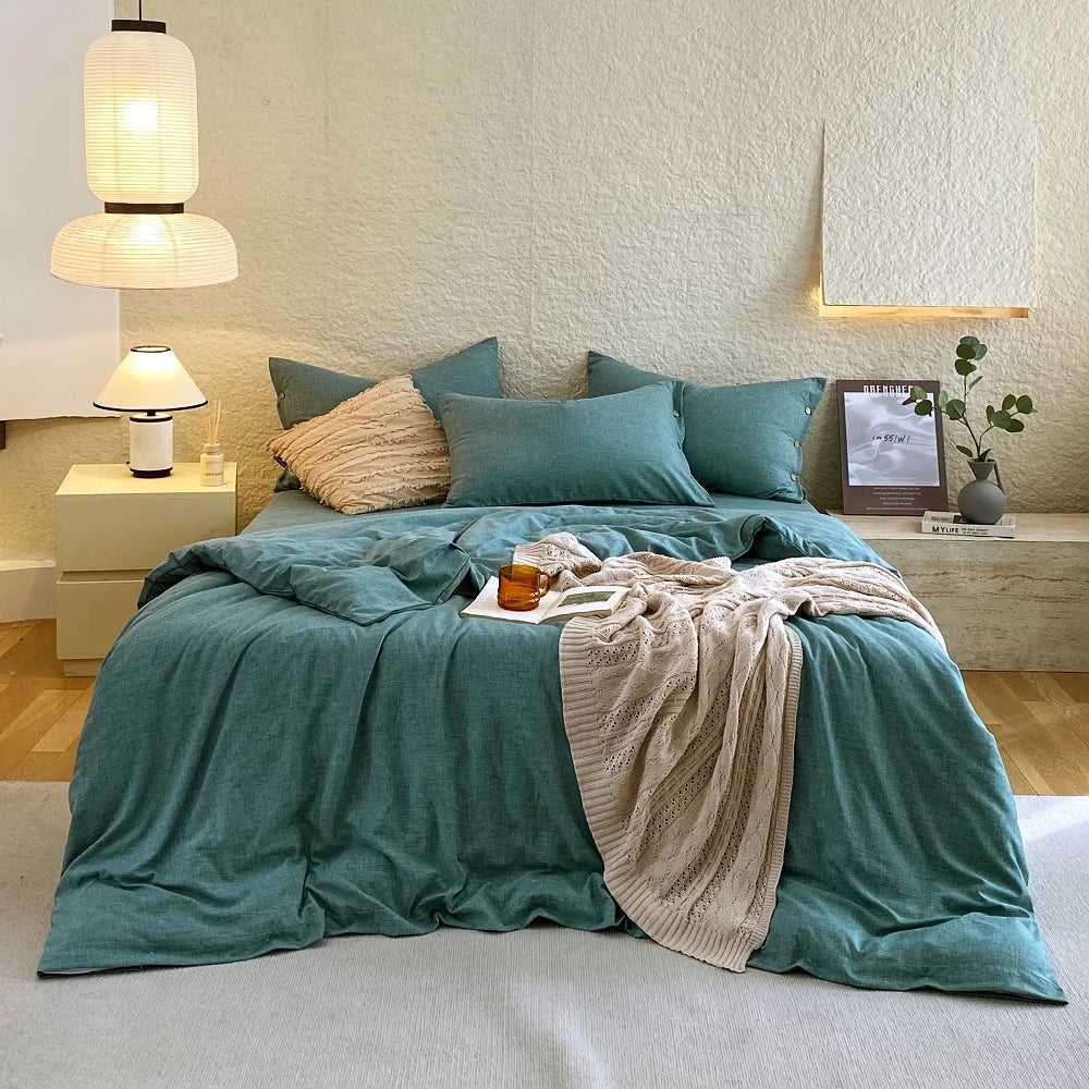 Sansoti | Turquoise Percale Cotton Duvet Cover | Fresh, Breathable & Luxurious
