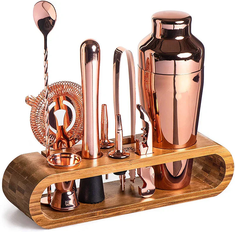 Stainless steel cocktail set with luxury finish for home bar and mixology | Sansoti