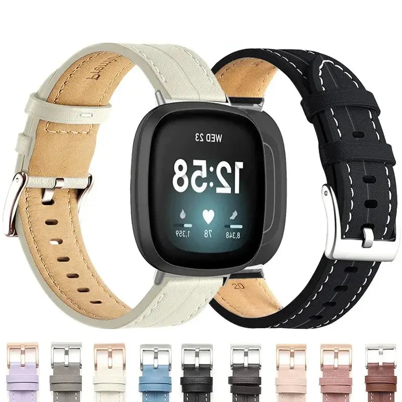 Bracelet de smartwatch en cuir réglable, bracelet de montre en cuir premium élégant, bracelet de remplacement, accessoire | Sansoti