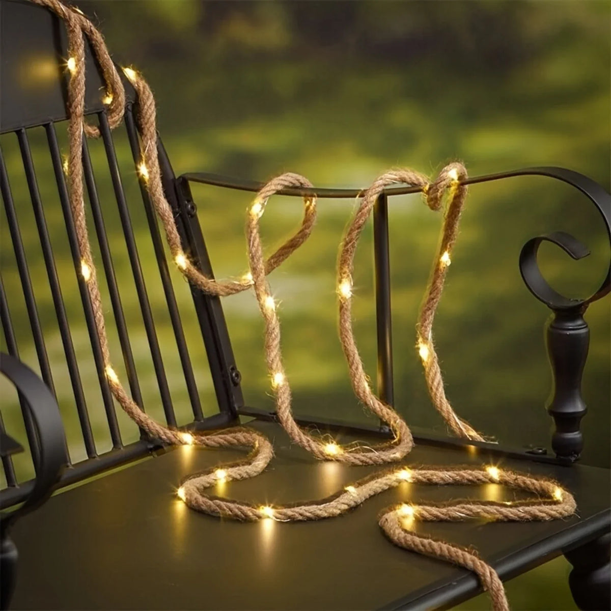 Solar Hemp Rope Garden Lighting 5 Meters with Warm LED Light | Sansoti