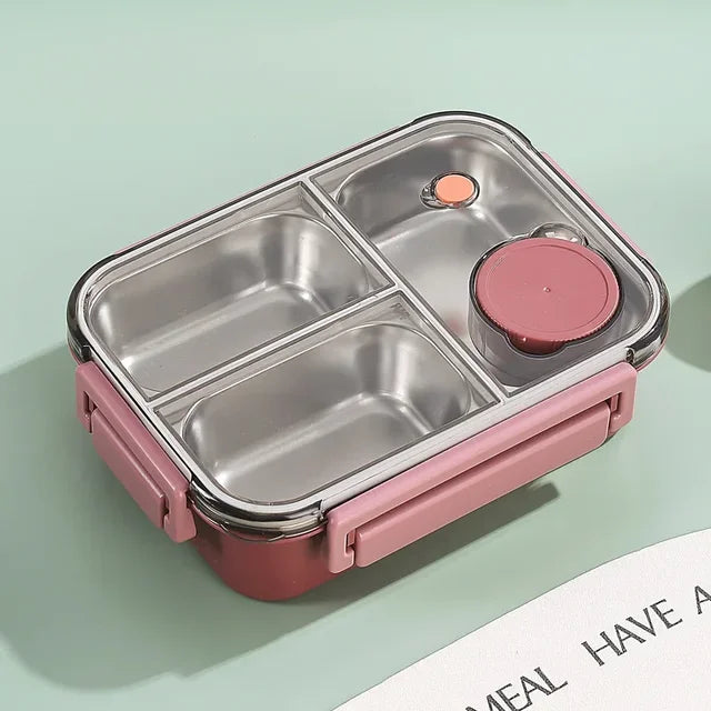 Edelstahl Isolierte Lunchbox mit Fächern und Auslaufsicherem Deckel für Warme und Kalte Mahlzeiten Unterwegs | Sansoti