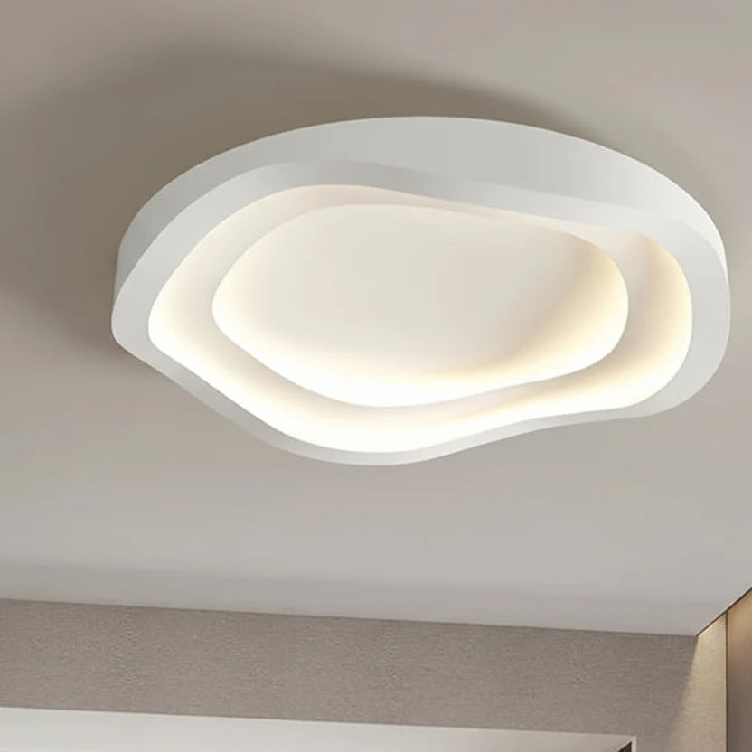 Wavy Round Metal Ceiling Light Dimmable LED Dining Room Bedroom Hallway Modern Sculptural Design Ambient Lighting | Sansoti