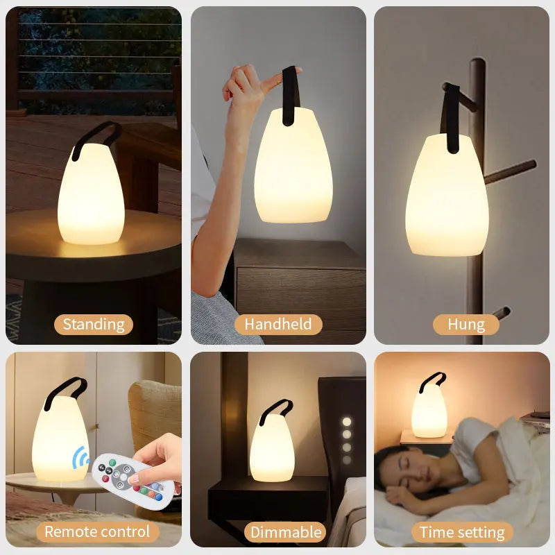 Wireless Outdoor Lamp Rechargeable with Remote Control | 8 Colors Dimmable for Garden and Terrace | Sansoti