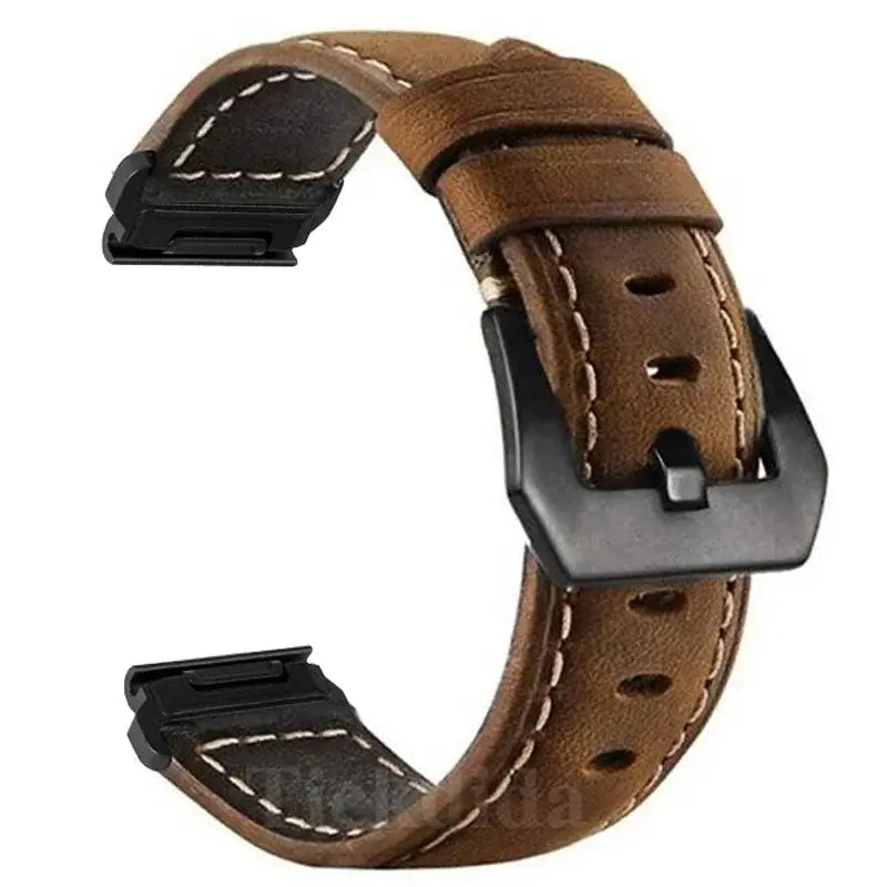 Lederarmband für Smartwatch 22 mm 26 mm Wechselbares Armband Schnellverschluss Braun Schwarz für Sportuhr | Sansoti