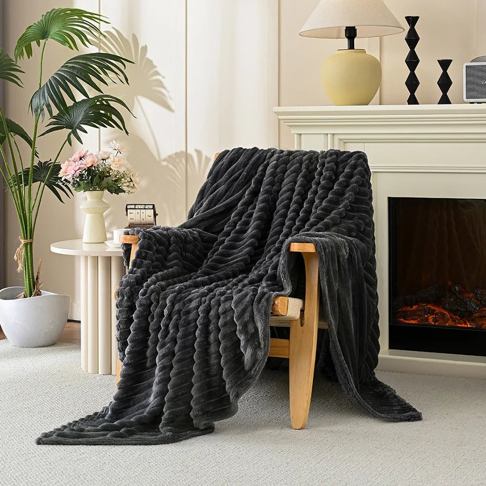 Zacht Koraalvlies Plaid Fleece Deken Winter Warm Woonkamer Bank Bed Slaapkamer Decoratief Knuffelplaid | Sansoti