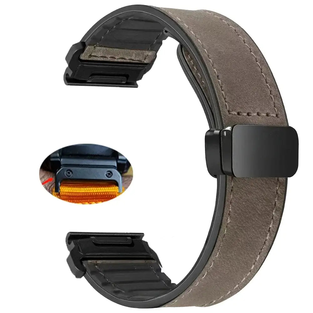 Leather Smartwatch Band with Magnetic Closure Quick-Release System 20mm 22mm 26mm Wristband Universal | Sansoti