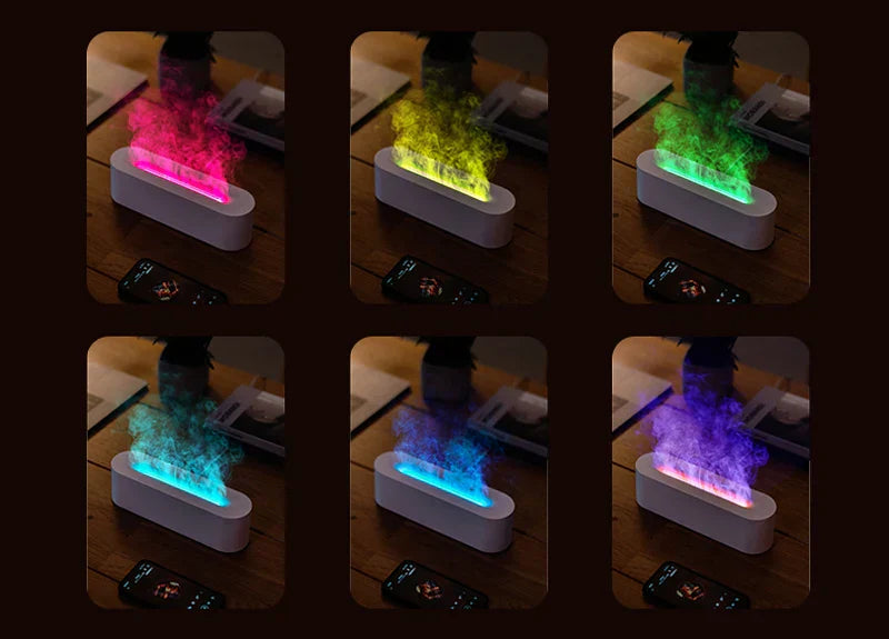 Aromatherapy Diffuser with Flame Effect - Humidifier with Calming Light Show - 150ml Scent Diffuser for Relaxation and Atmosphere | Sansoti
