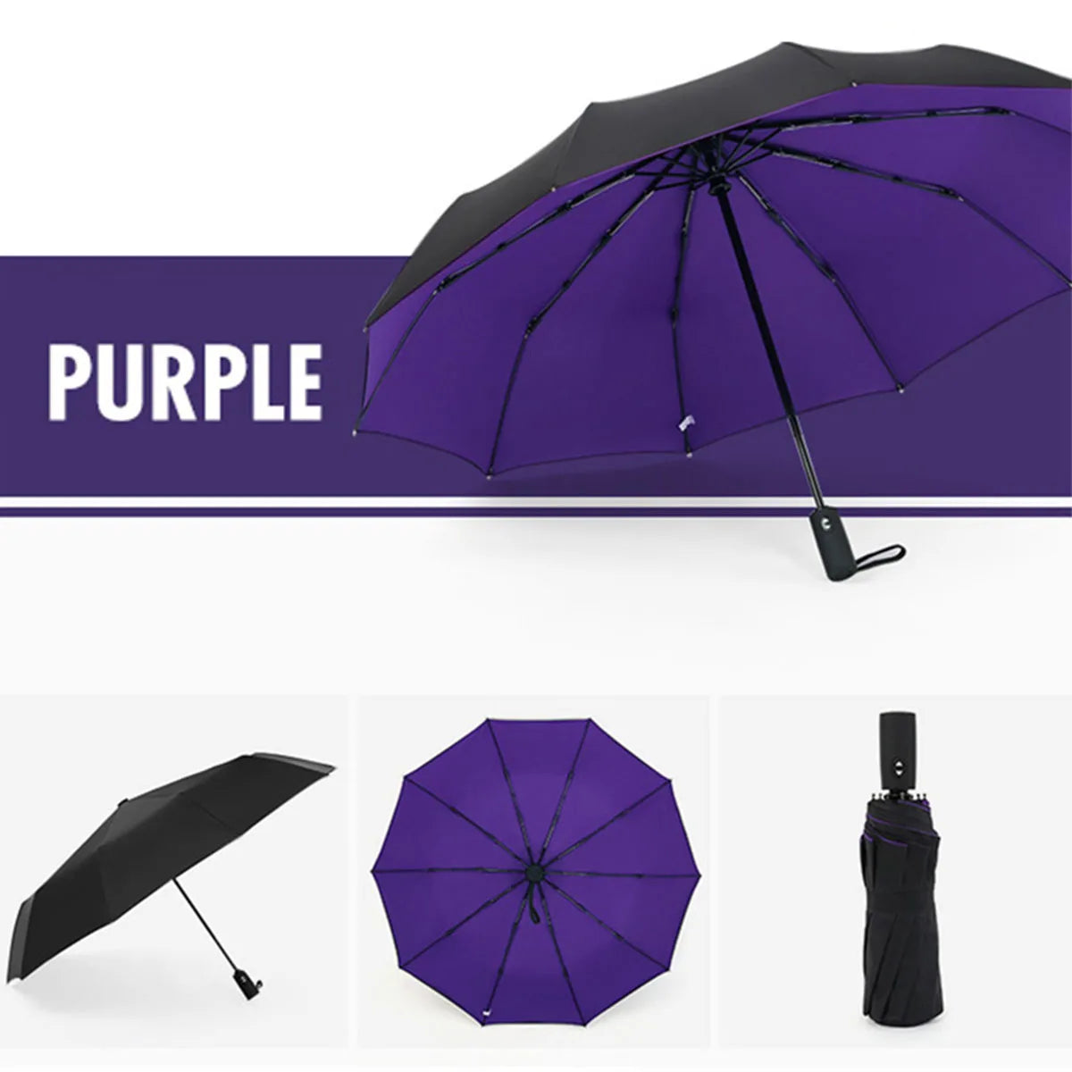 Automatic Storm-Resistant Double-Layer Windproof Folding Rain Umbrella for Adults, Everyday Use | Sansoti