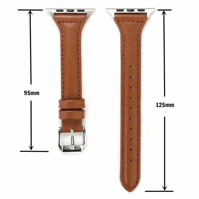 Skórzany pasek do smartwatcha, uniwersalny i regulowany, 38–49 mm, premium, sportowy design | Sansoti