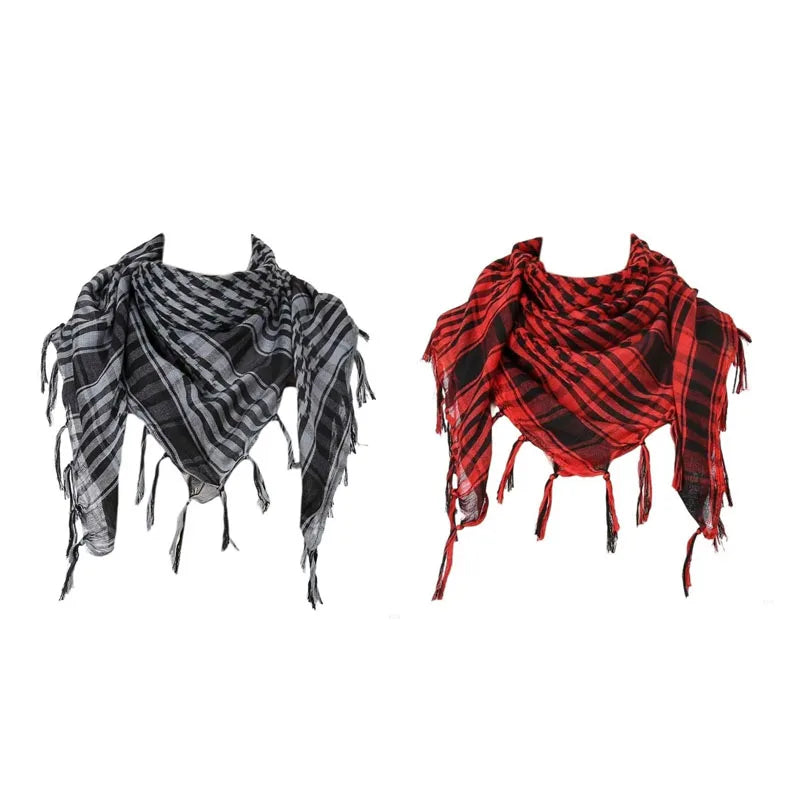 Bufanda de punto tradicional 100x100 cm con flecos para hombre y mujer, cálida y cómoda, de tejido suave para el invierno | Sansoti