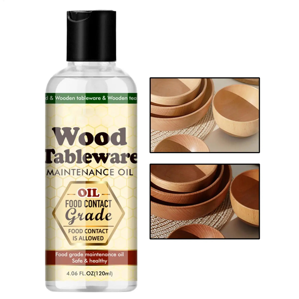 Care Oil for Wooden Cutting Boards 120ml - Natural Protection for Kitchen Counters, Worktops, Tableware and Bamboo | Sansoti