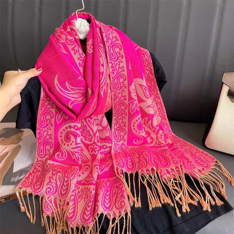Pashmina Omslagdoek Kasjmier-look Dames 70x190cm Zachte Wintersjaal Vier Seizoenen Warm Foulard Elegante Sjaal | Sansoti