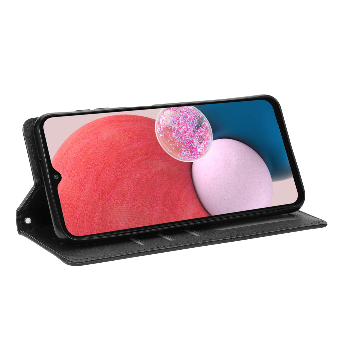 Lederen Telefoonhoes met Pasjeshouder Multifunctioneel Flip Design Magnetische Sluiting Beschermend Stijlvol | Sansoti